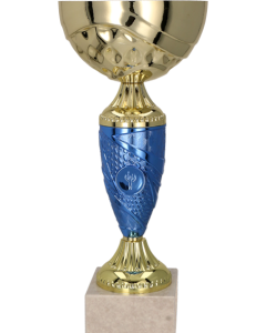 Gold & blue metal cup